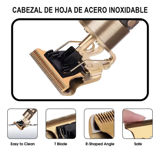 Maquina de afeitar con carga USB (CABEZAL DE ACERO INOXIDABLE)