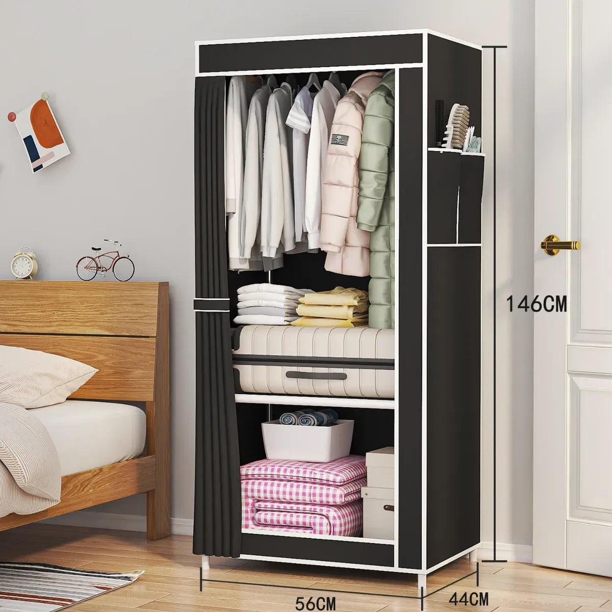 Armario organizador portátil - NEGRO -