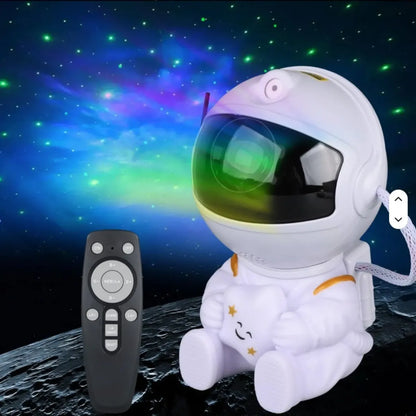 Astronauta proyector galaxia