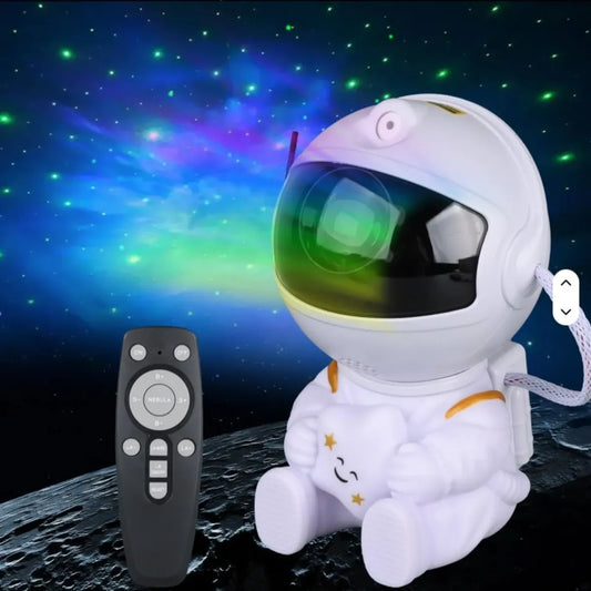 Astronauta proyector galaxia