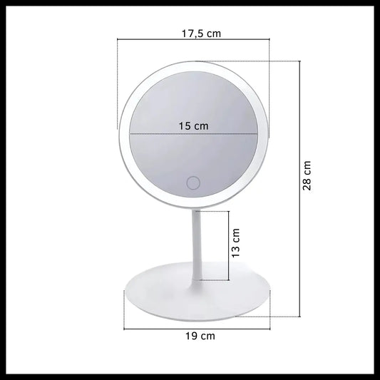 Espejo con luz led regulable - carga USB