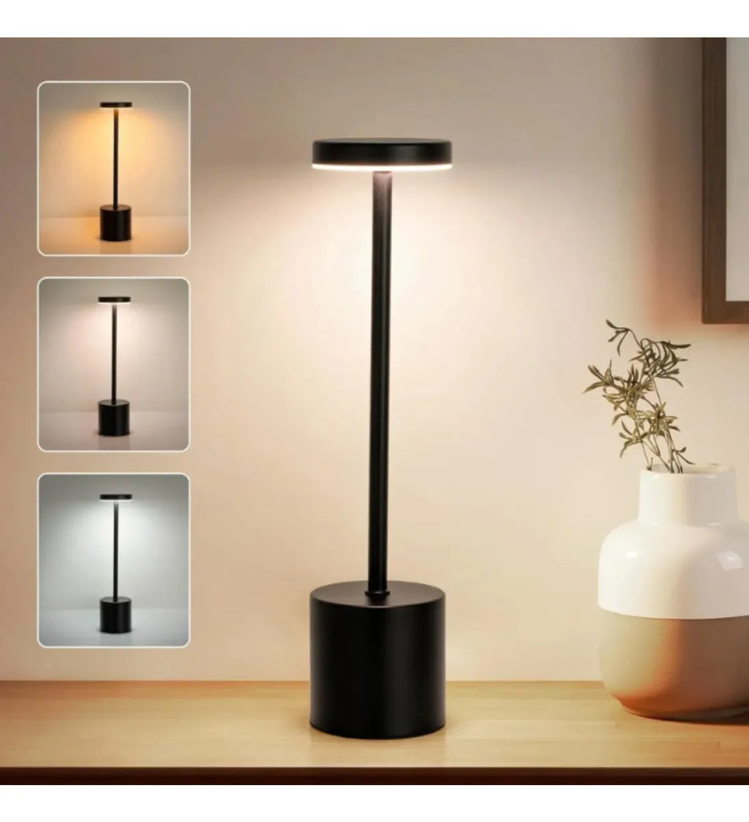 Velador carga USB ( -Luz cálida - Luz neutra - Luz blanca )