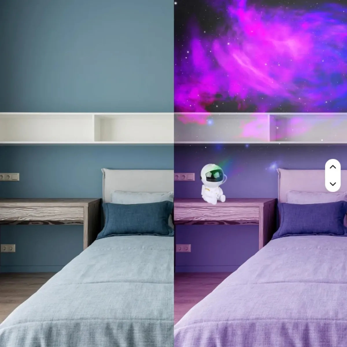 Astronauta proyector galaxia