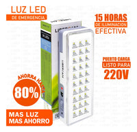 Luz de emergencia. 30leds. 15hs de autonomía