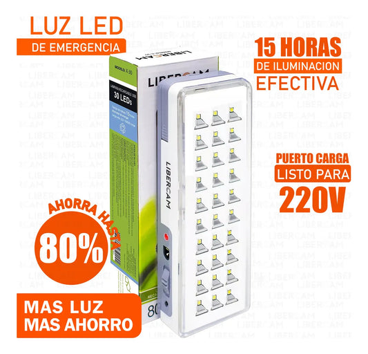 Luz de emergencia. 30leds. 15hs de autonomía