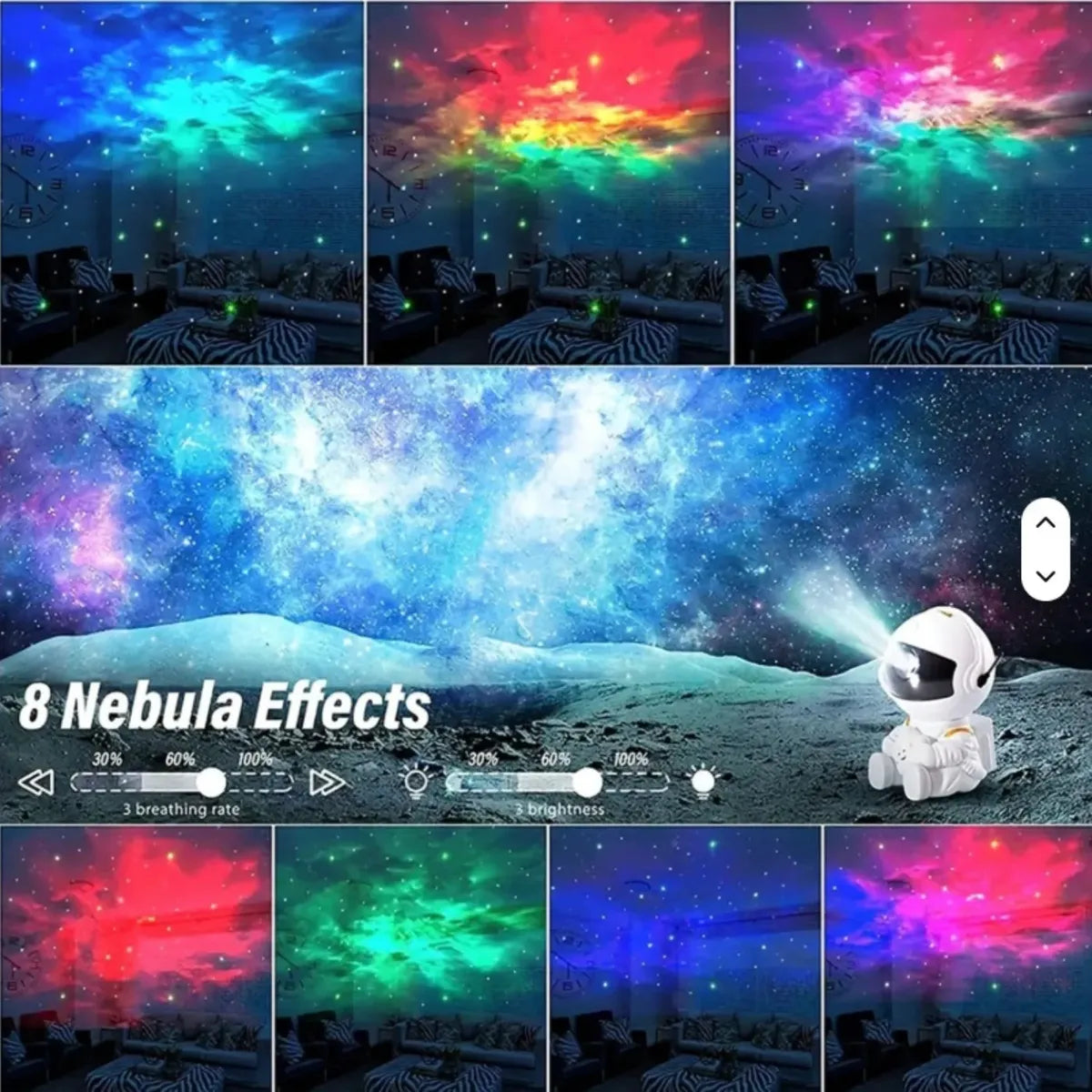Astronauta proyector galaxia