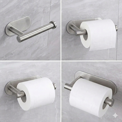 Porta rollo papel higiénico. Sin perforación, instalación fácil