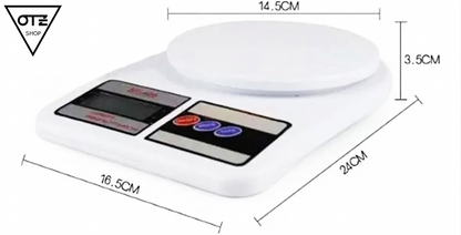 Balanza de cocina digital electrónica capacidad máxima 10 kg color blanco